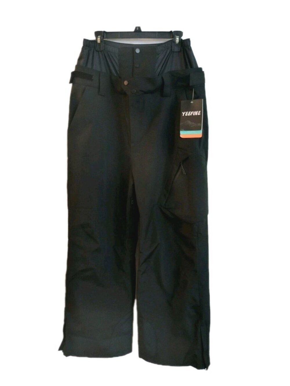 YEEFINE Men Insulated Snow Ski Pants Waterproof  Outdoor Snowboard Black Size XL